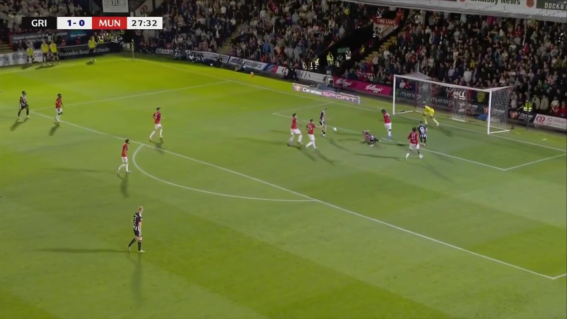 没吹的话就会是29分钟0-3落后了格林斯比球员进球但手球在先